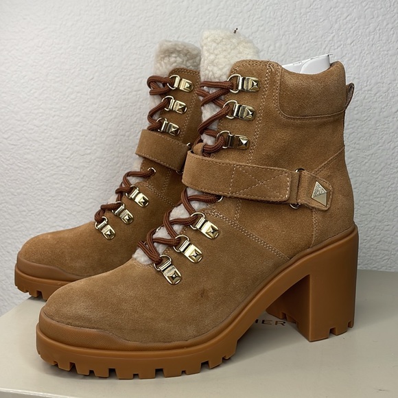 Marc Fisher Nature Faux Fur Trimmed Boot NIB Size 9 Medium Brown - Picture 5 of 10